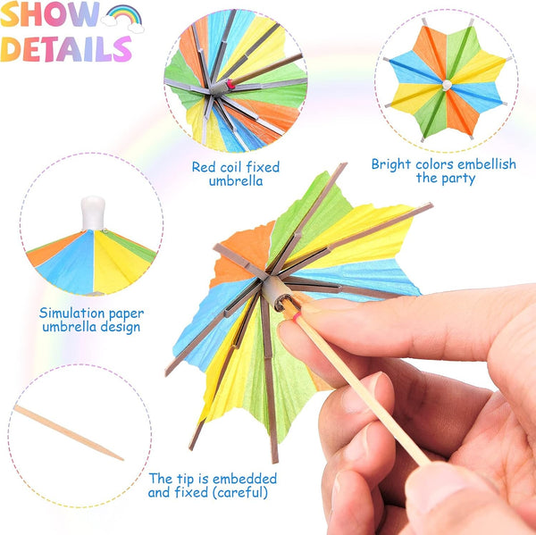 500PCS Cocktail Umbrella Picks Drink Decorations Paper Parasol Party Picks