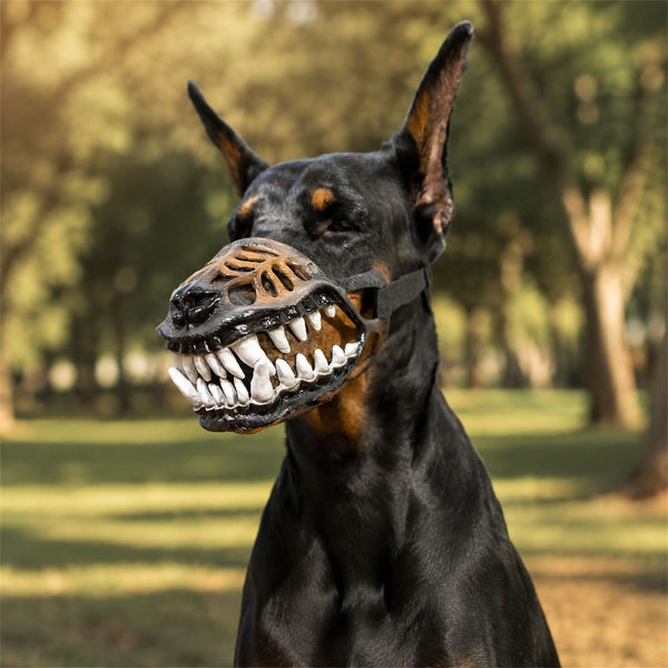 Scary Dog Muzzle, Halloween Funny Scary Monster Dog Muzzle with Teeth Adjustable