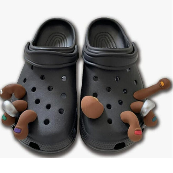 9x Funny Toe Shoe Charms Decors Silica Gel Croc Toes Clog Decoration Sandals New