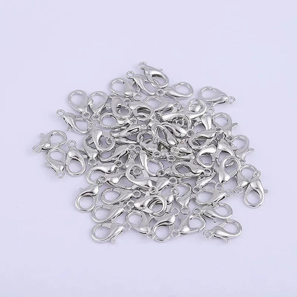 Up 200x Lobster Claw Clasps Platinum 14mm Clips Hook Necklace Jewellery Supply