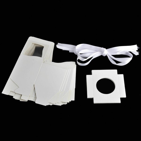 24PCS Single Cupcake Boxes with Window and Handle Cupcake Gift Packaging Boxes