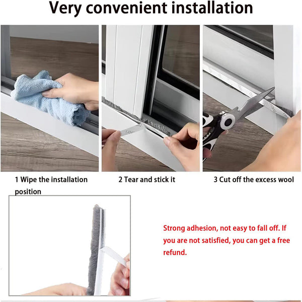 10M Hairy Seal Brush Pile Door Window Sliding Weather Strip Draught Excluder AUS