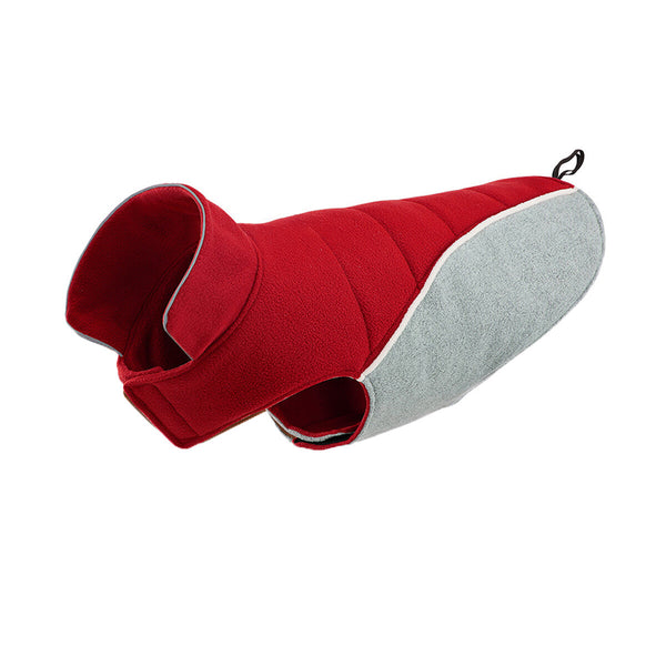 Warm Fleece Dog Coat Reversible Winter Pet Jacket Vest for Small to Large Dogs