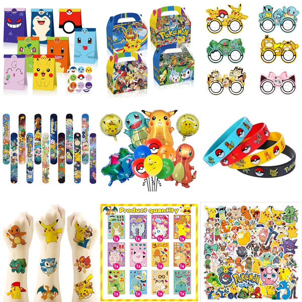 Pikachu Birthday Party Paper Lolly Loot Bag Box Balloons Stickers Party Favour