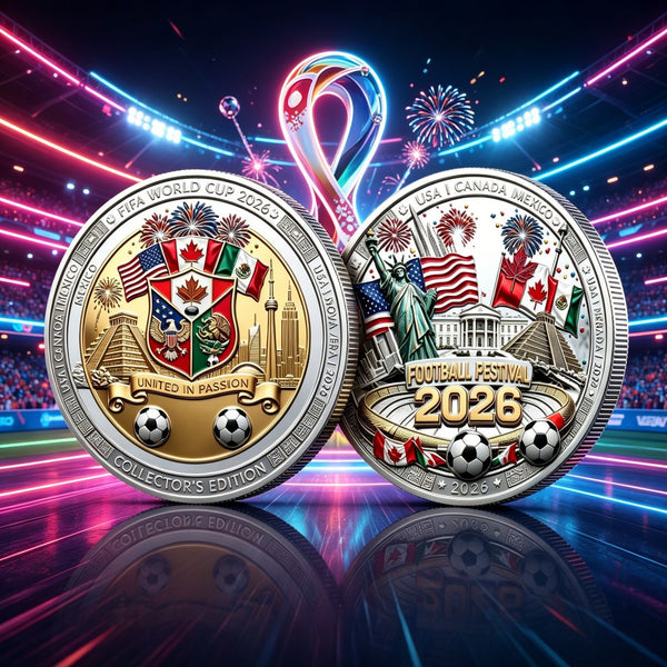 3D Commemorative Coin Football Souvenir Collectible USA Canada Mexico 2026