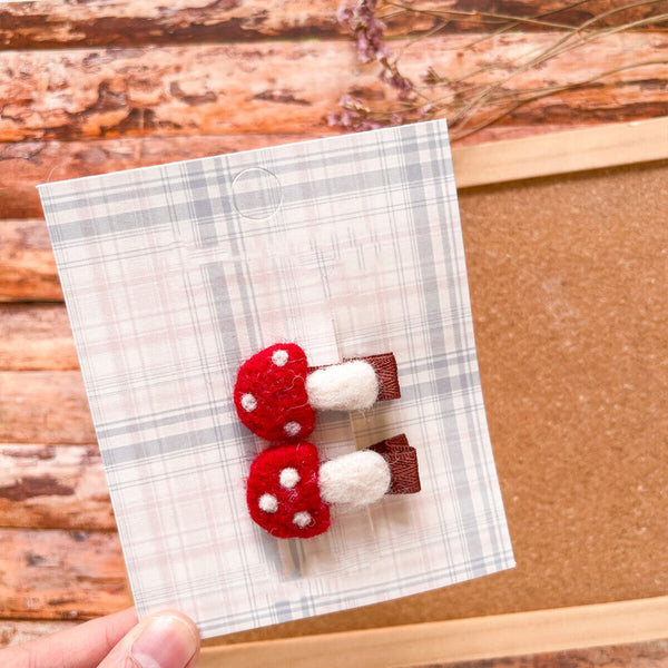 Autumn Winter Cute Mushroom Sheep Felt Hair Clip Children's Hair Accessories