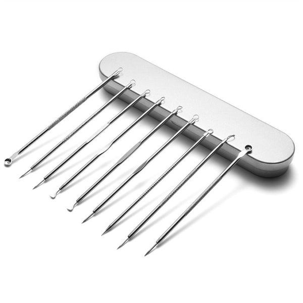 Blackhead Remover Tool Pimple Blemish Popper Comedone Acne Cleaner Kit Clip