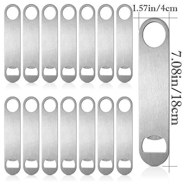 Bottle Opener Stainless Steel Flat Bar Blade Cap Remover Can Beer Drink