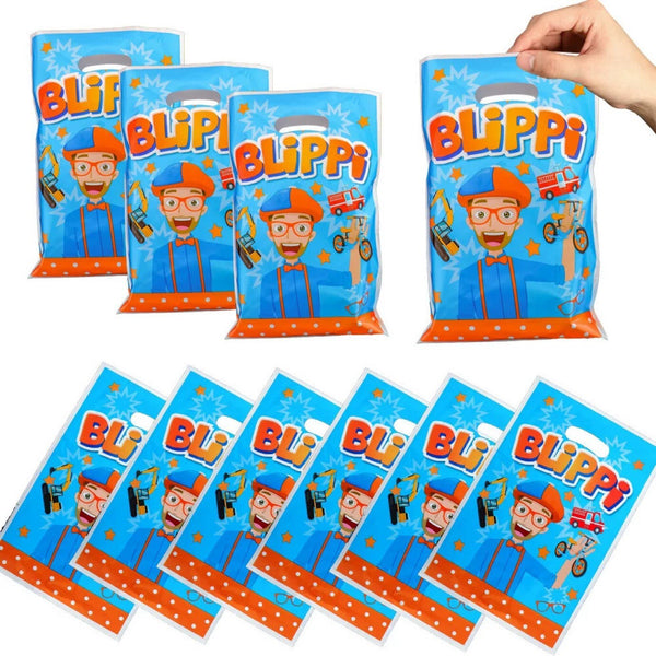 Blippi Party Supplies Tableware Kids Birthday Banner Topper Balloon Plate Bag
