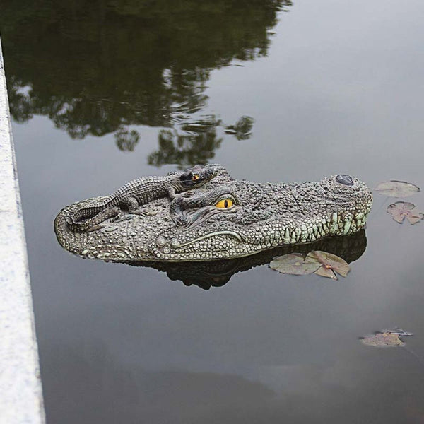 Crocodile Head Resin Floating Garden Pond Water Feature Pool Ornament Decoration