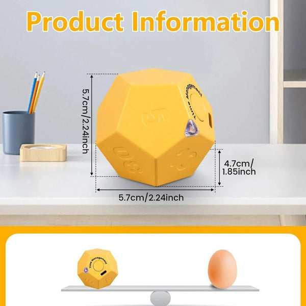 Cube Timer 450mAh Rechargeable Mini Time Management Cube Dodecagon Time Ball
