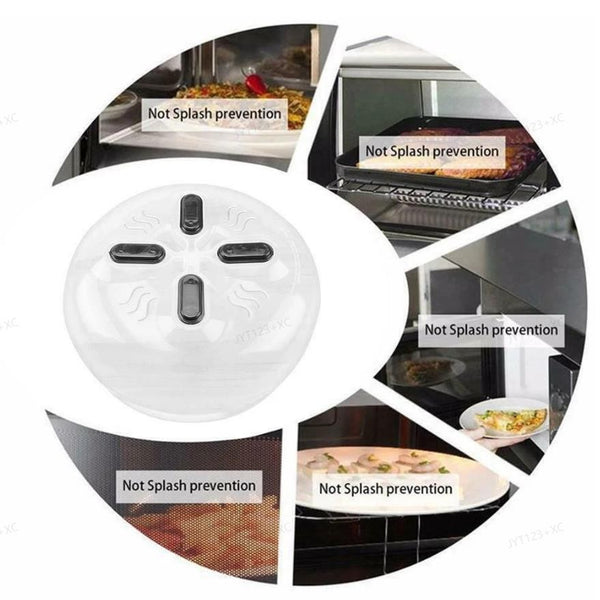 Microwave Splatter Cover Food Splash Lid with Steam Vent Clear Microwave Plate Cover