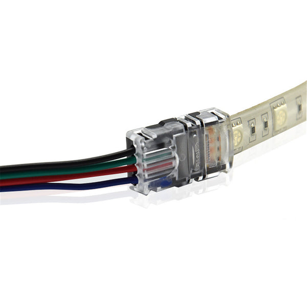 10MM LED STRIP LIGHT SOLDERLESS RGB SNAP CONNECTOR 4 PIN WIRE WATERPROOF