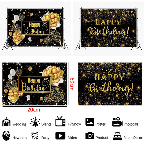 Happy Birthday Backdrop Banner Background Cloth Photo Props Party Decoration New