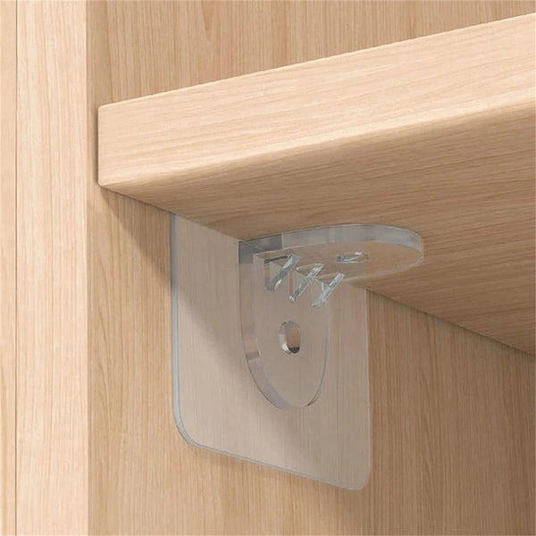 40PCS Plastic Self Adhesive Shelf Bracket Support Rack Closet Wall Clips Hanger