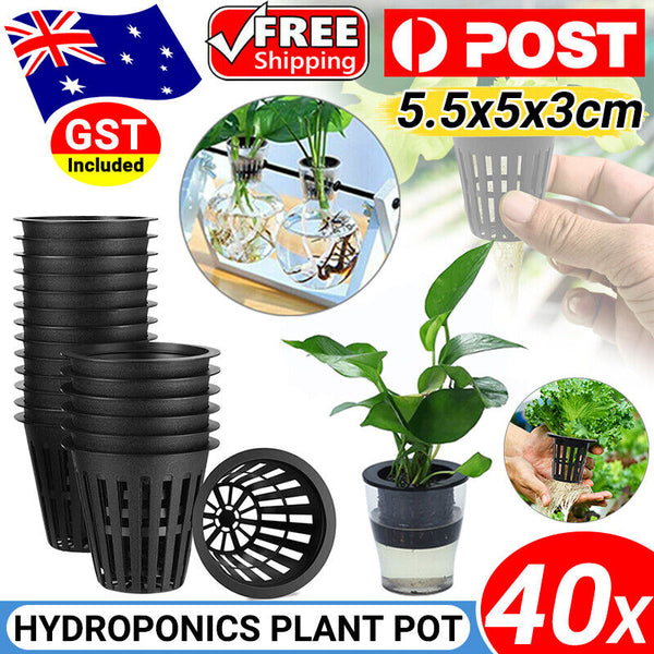 40pcs Hydroponics Plant Grow Net Cup Mesh Pot Basket Mesh Aeroponic Aquaponic AU
