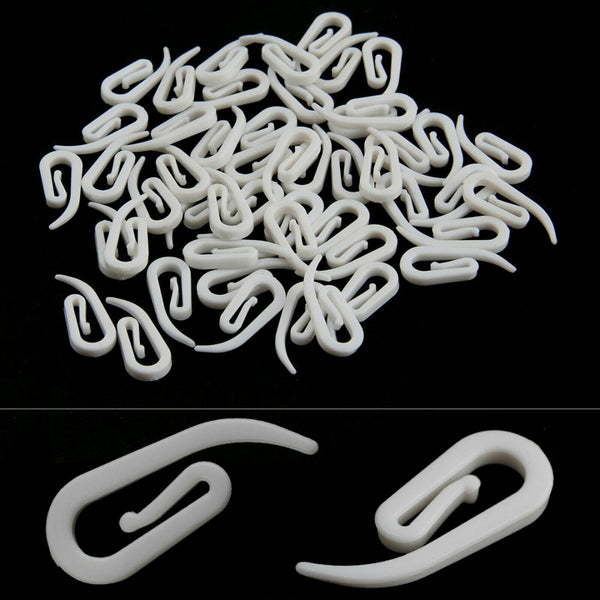 200pcs Nylon Curtain Gather Hooks Pencil Pleat Lace Boat Caravan Camper Plastic