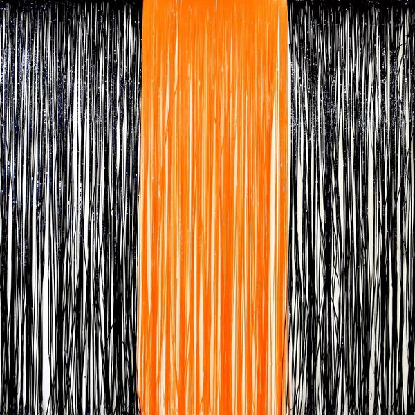 Halloween Black Orange 1*2M Metallic Door Fringe Curtain Decoration Happy Party