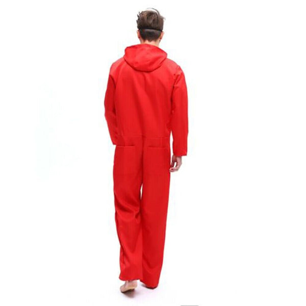 Halloween Unisex Red Salvador Dali La Jumpsuit Money Heist Criminal Mask Costume