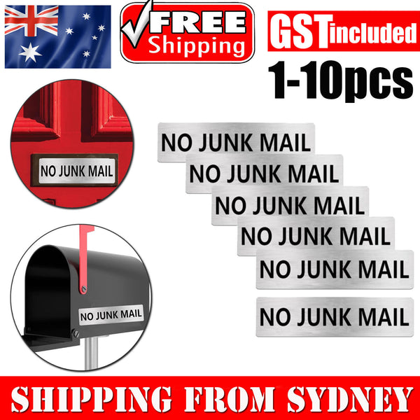No Junk Mail Door Sign Engraved Plaque Letterbox Sign Self Adhesive Tape