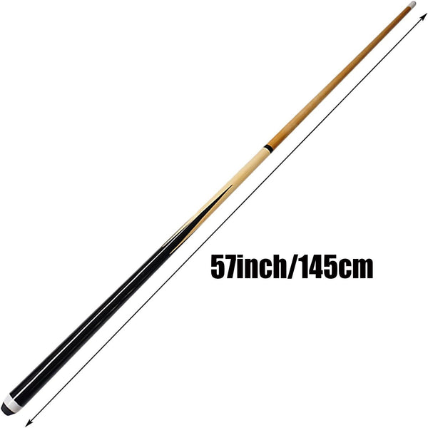 57'' WOODEN POOL SNOOKER BILLIARD CUE SET Two-Piece Table Cues Sticks Free Bag