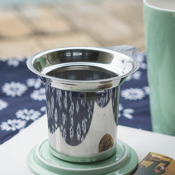 RAU Tea Mesh  Infuser  Stainless Steel Strainer Mug Keeps warm Filter