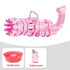 Pink gatling bubble gun for kids with bubble tray and bottle
