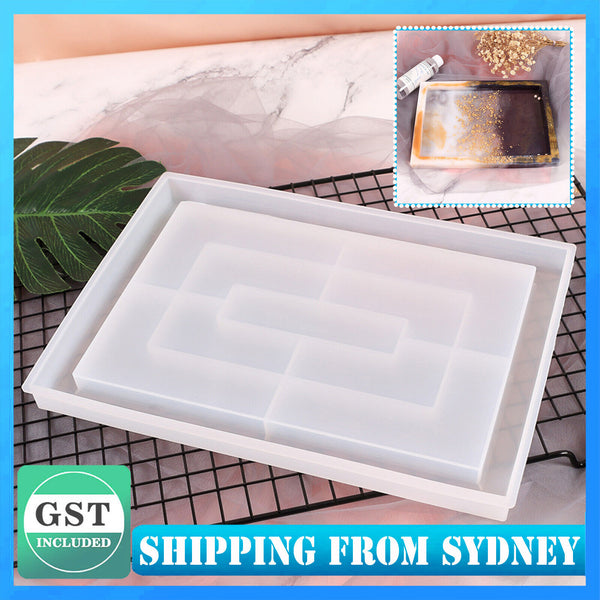 Silicone Mold Large Square Plate Epoxy Resin Mould Planter Tray Craft DIY AUS