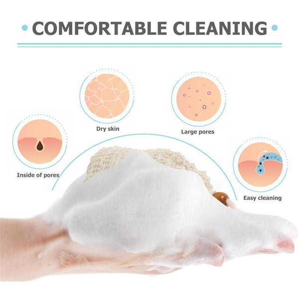 Soap Exfoliating Bags Ramie Foaming Soap Saver Bag Pouch Drawstring AU