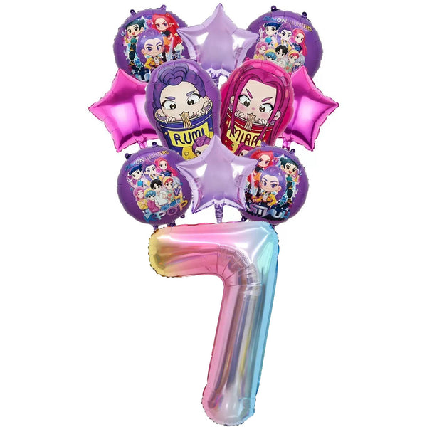 K-pop balloon set for 9th birthday party decoration