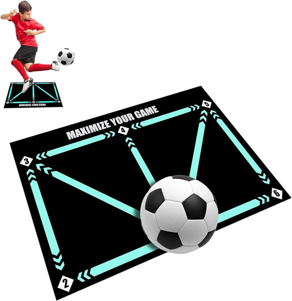 2x Football Training Mat Non Slip Kid Adult Dribble Training Carpet Sports