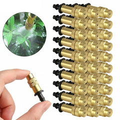10-50x Adjustable Misting Nozzle Garden Patio Water Mister Brass Spray Sprinkler