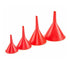 8PCS Plastic Funnel Set Red Kitchen Liquid Transfer Funnels Assorted Sizes