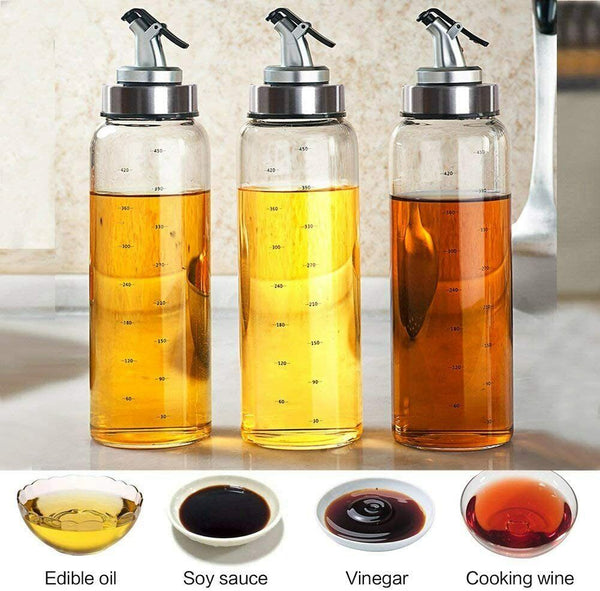300/450ml Olive Oil Vinegar Pourer Dispenser Cooking Glass Bottle Kitchen Tools