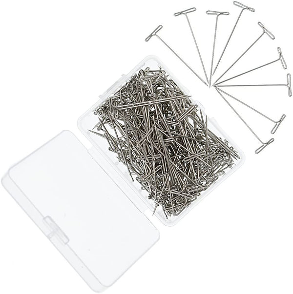 UP TO 200PCS Silver Metal T Pins 32/38/55mm Modelling Crafts Sewing Macrame Wigs