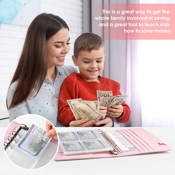 100 Days-Envelope Saving Money Book Budget Savings Challenge Binder with Lock