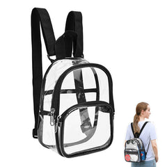 Transparent PVC Backpack Clear Travel School Bag | Security Stadium Hiking Rucksack