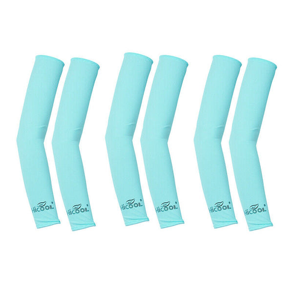 3 Pairs Cooling Sport Arm Stretch Sleeves Sun UV Protection Covers Cycling Golf