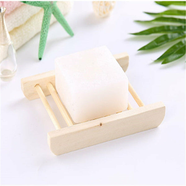 10-50X Natural Wooden Bamboo Soap Dish Tray Holder Storage Soap Rack Soap Dish