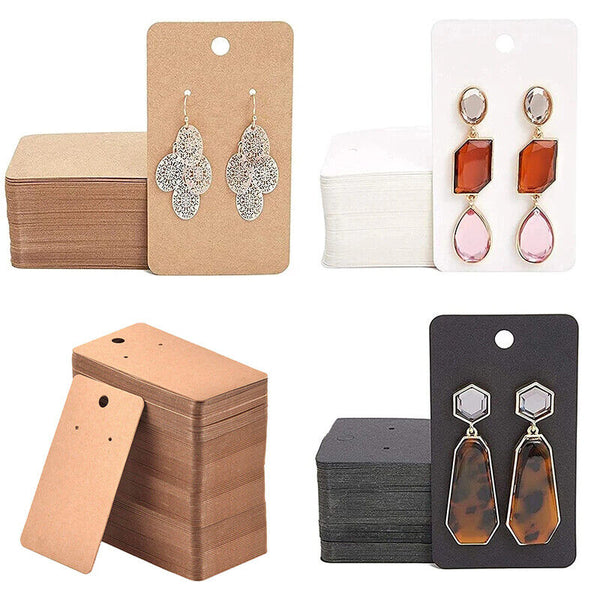 200PCS Earring Cards Jewellery Cardboard Paper Jewelry Display Holders 9x5cm New