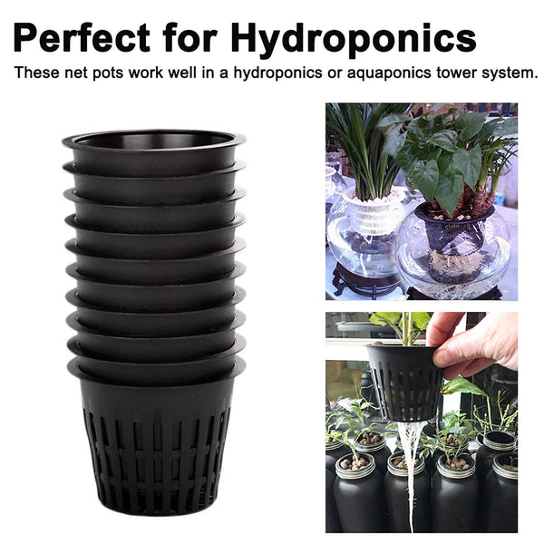 50 Sets Grow Starter Rockwool Cubes Hydroponics Plant Net Cup Basket Aquaponic