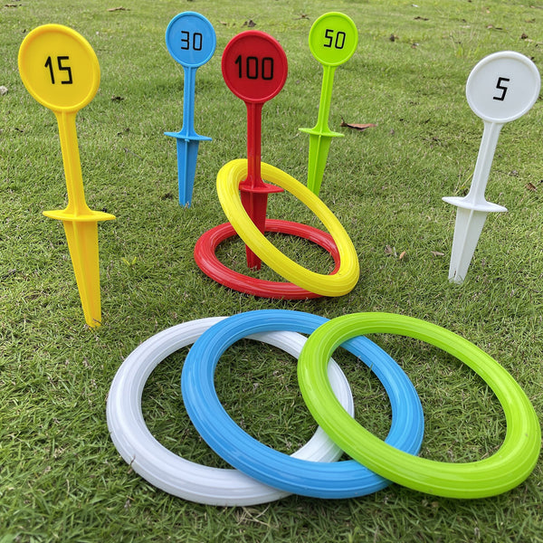 Kids Ring Toss Game Set Outdoor Throwing Rings & Stakes Toy