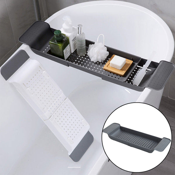 Tray Over Bath Tub Bathtub Shelf Holder Caddy Shower Storage Expandable Rack