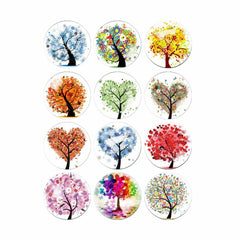 24 pcs Fridge Magnets Tree Of Life Glass Stickers Whiteboard Decoration For Home
