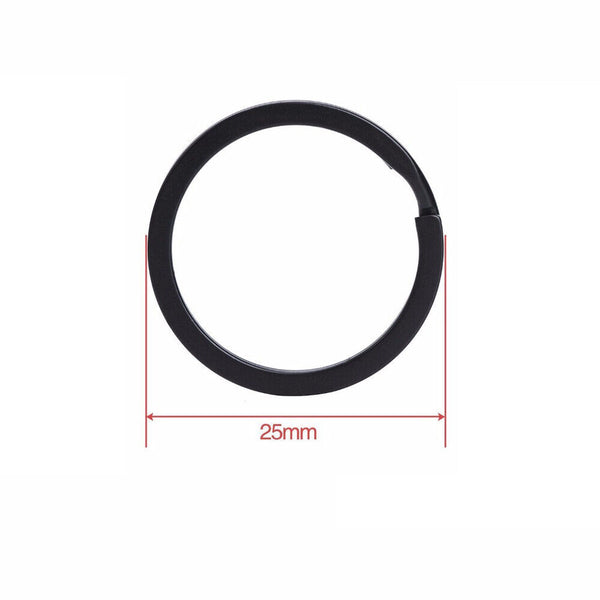 40PCS Bulk Black Stainless Steel Key Holder Rings Keyring Keychain Keyfob 25mm A
