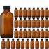 120ml Amber Glass Bottles – Boston Round Storage Bottles with Screw Caps
