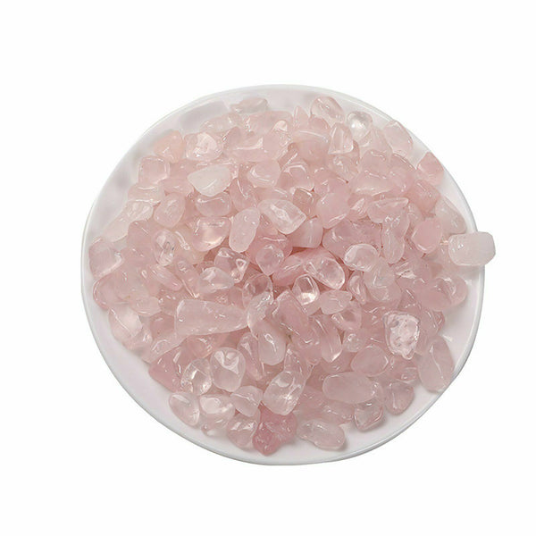 100g-1kg  Rose Quartz Mini Crystal Chips Pink Gemstone Polished Stones Bulk Deco