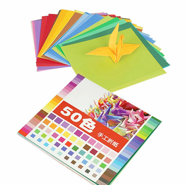 Mix 50PCS 20CM Square Colored Origami Folding Paper DIY Crafts Tools 50 Colours