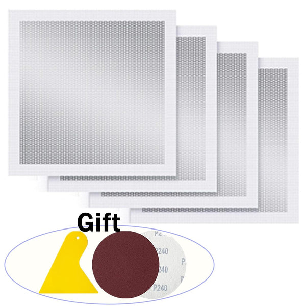 Self adhesive wall patch pressed over a hole in a plasterboard wall