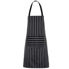 2pcs Black Striped Kitchen Aprons with Pockets | Washable Chef BBQ Cooking Aprons